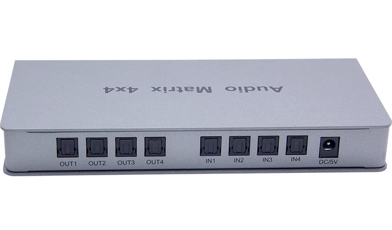 4x4 Audio Matrix Spdif Toslink Digital Optical 4 in 4 Out Audio Switch Converter Splitter Box for TV STB DVD Player PC Amplifier