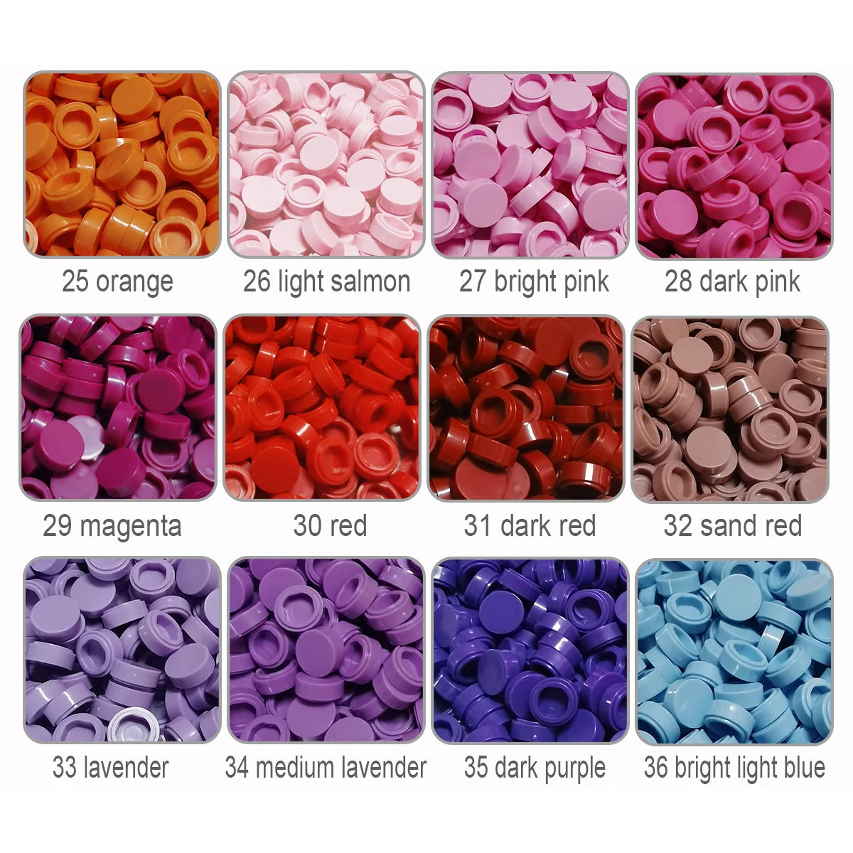 1kg Flat Tile 1x1 98138 Round Building Blocks Plastic MOC Bricks Parts Pixel Art DIY, Compatible DIY pixel Art Blocks