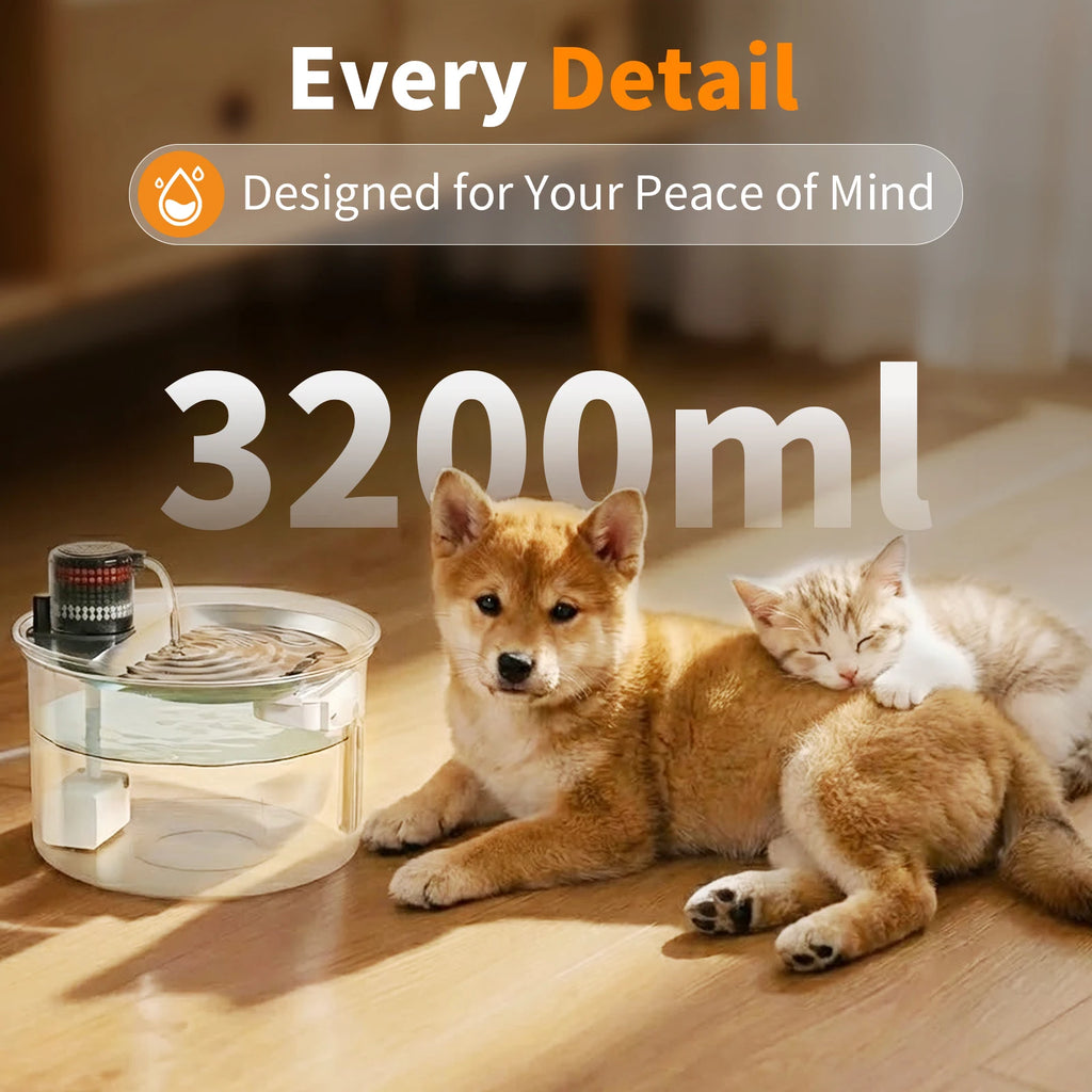 Dirt-resistant Stainless Steel Portable Automatic Electric Cat Water Bowl Cat Fountain Water Drinking Feeder Cat Water Fountain