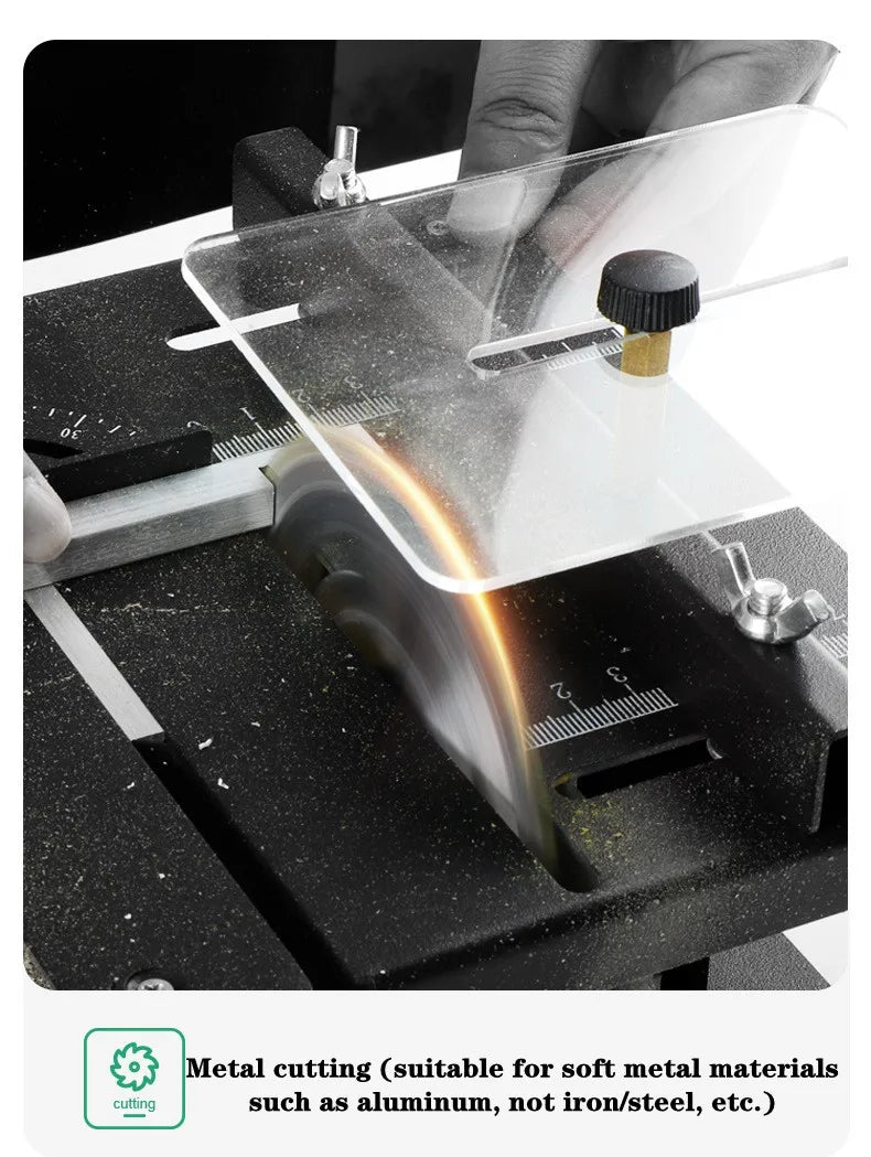 12-24V 200W Table Saw Mini Desktop Electric Saw Cutter Speed Angle Adjustable Cutter for Wood Plastic Acrylic