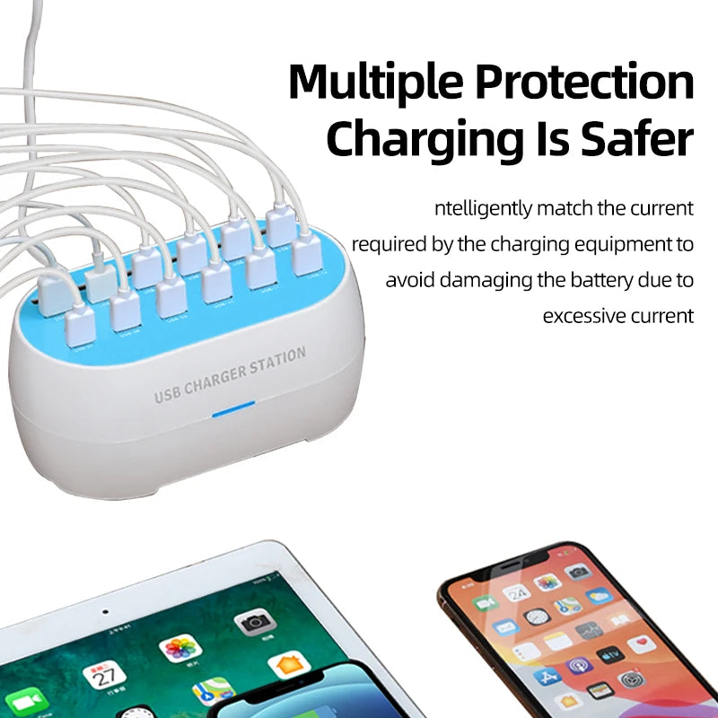 Fast Delivery High Quality 30/24/18/12 Ports 160W/120W 5V 2.4A Multi USB Charger Desktop Fast Smart USB Charging Station