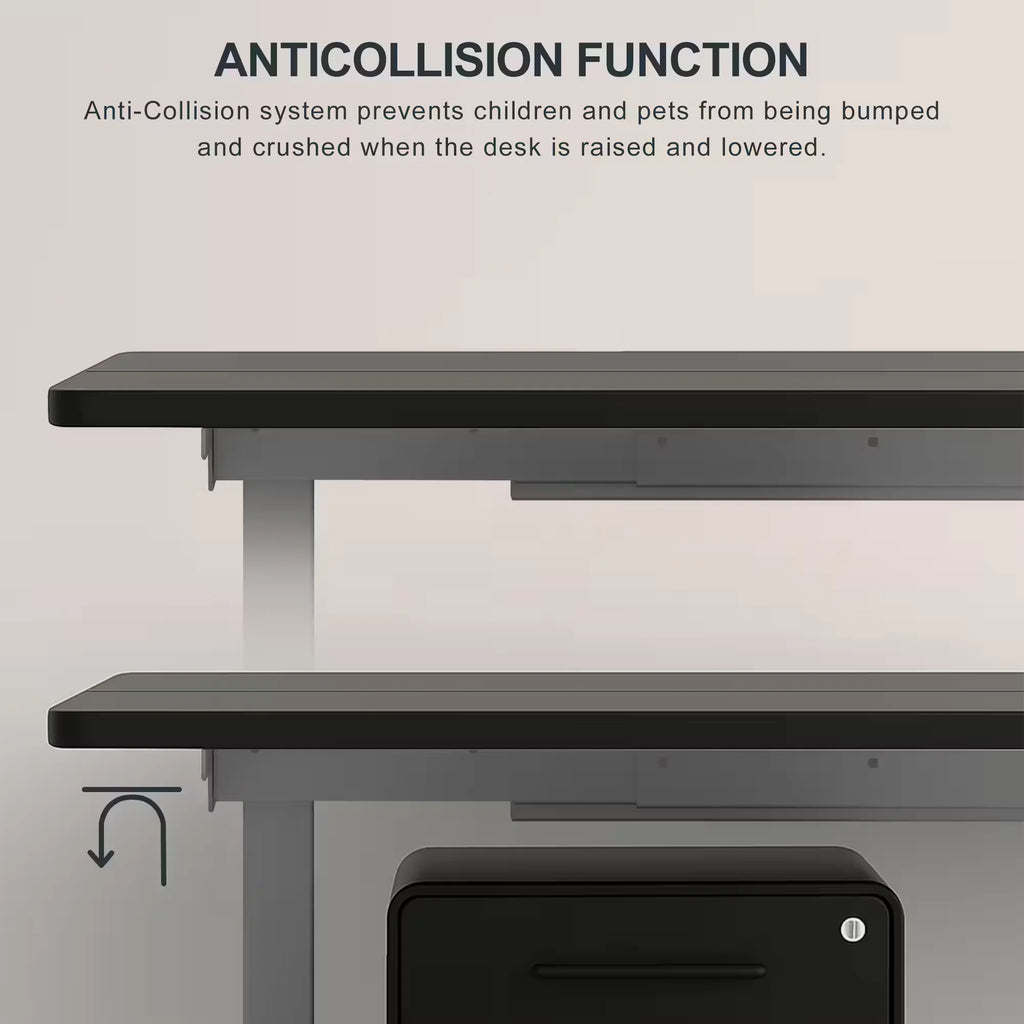 Electric Adjustable Height Standing Desk Two-Piece Tabletop Eco-Friendly Modern Design for Home Office Office Building Bedroom