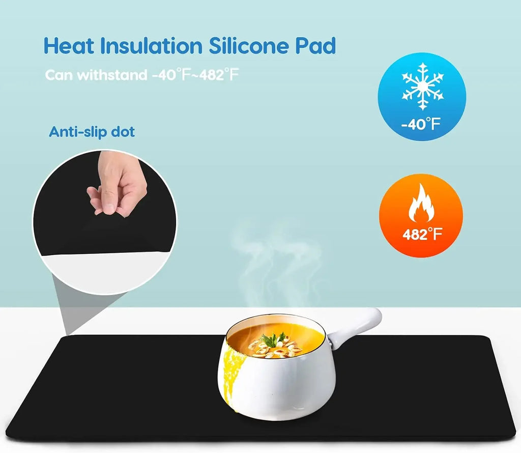 FDA Large Size Silicone Kitchen Table Mat Silicone Counter Mat Heat Resistant Kitchen Counter Top Protector Non Slip Mat