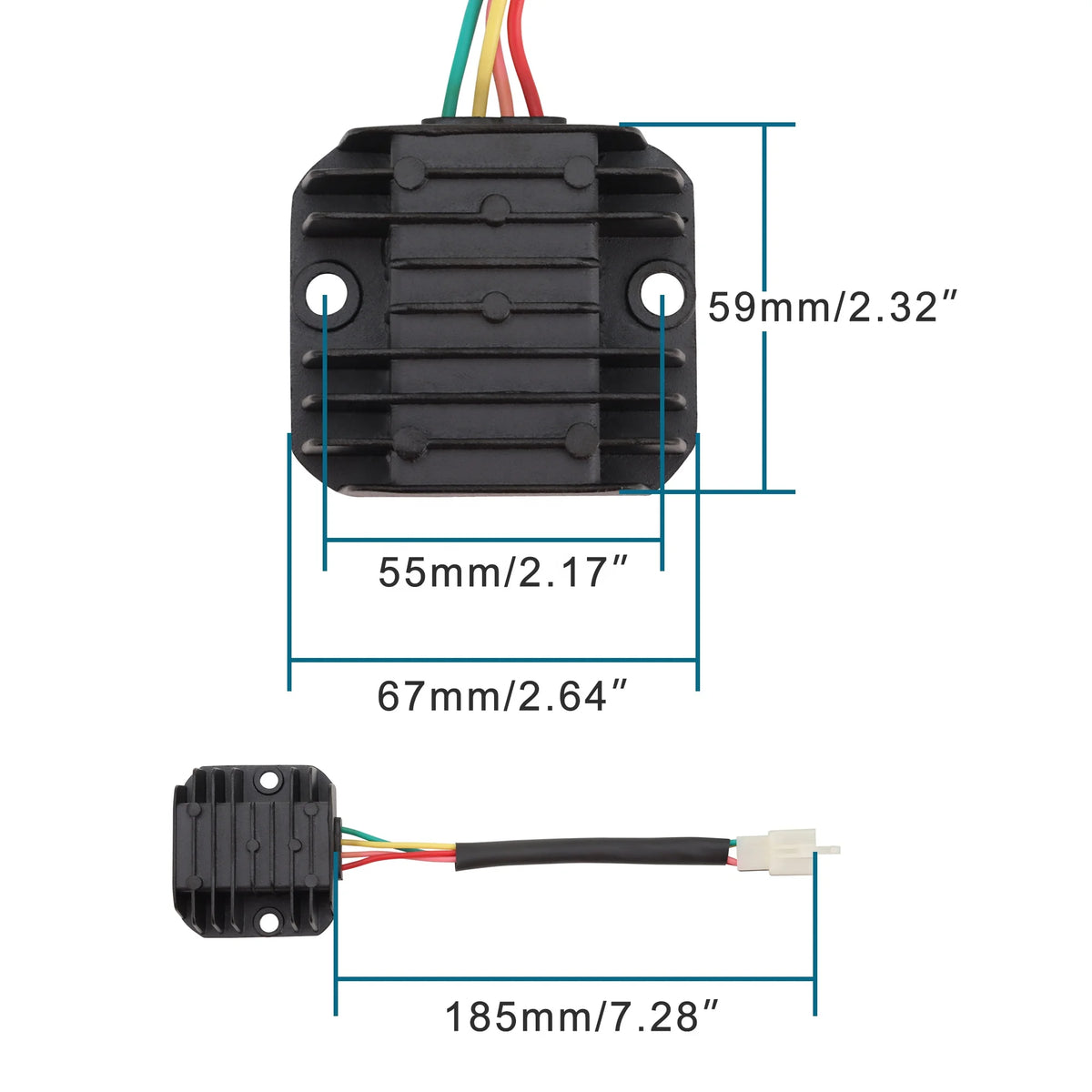 GOOFIT Motorcycle 4 Pin Voltage Regulator  for GY6 150cc and CG 125cc 150cc 200cc 250cc Vertical Engine ATV Dirt Bike Go Kart
