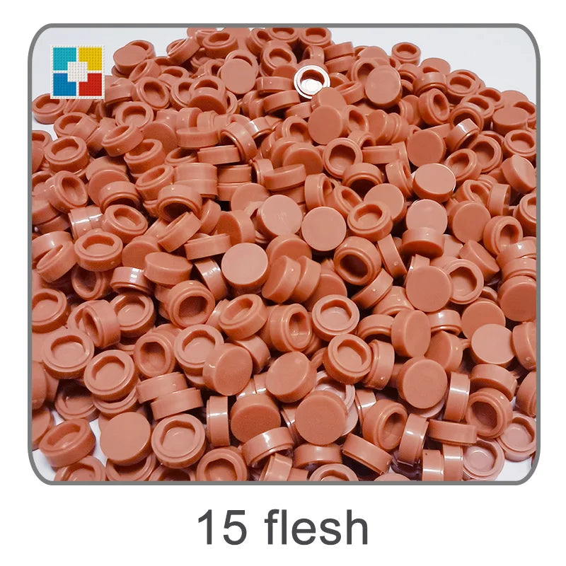 1kg Flat Tile 1x1 98138 Round Building Blocks Plastic MOC Bricks Parts Pixel Art DIY, Compatible DIY pixel Art Blocks