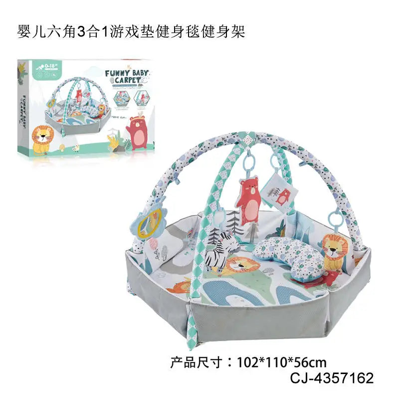 Baby Hexagonal Ball Pool Game Mat Ocean Ball Pillow Set Multi-functional Baby Fitness Frame