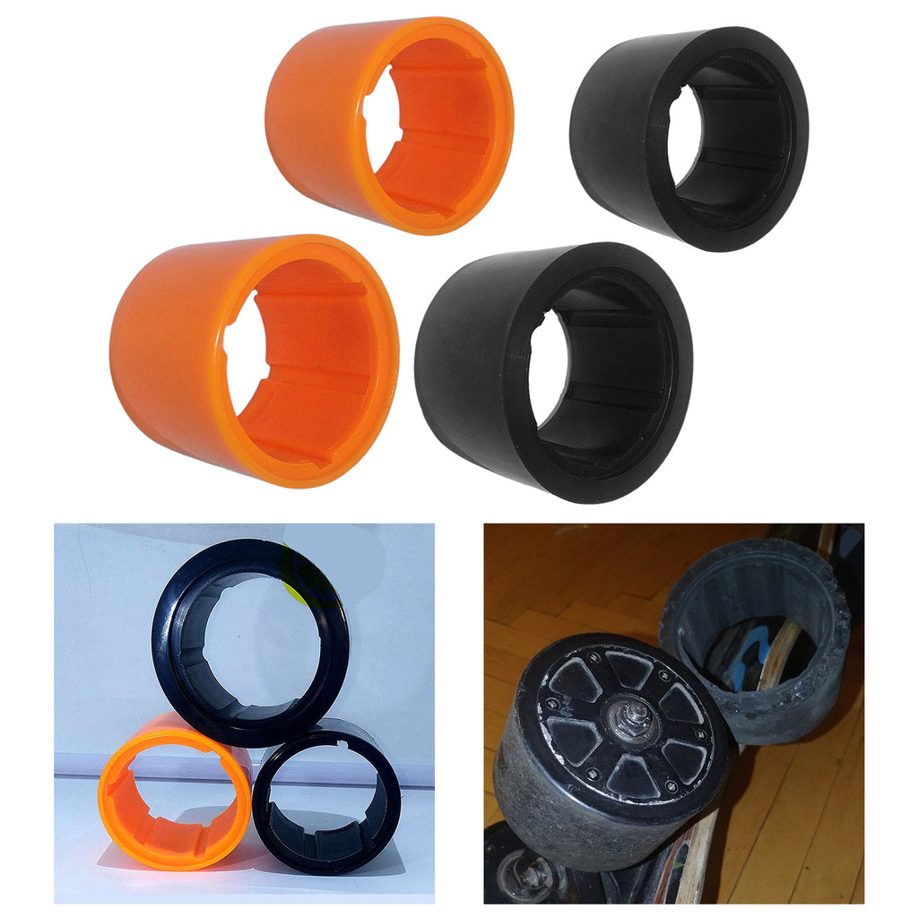 Electric Skateboard Hub Motor Tire Skin 70mm 90mm Motor Tire Skin Black Orange Replacement