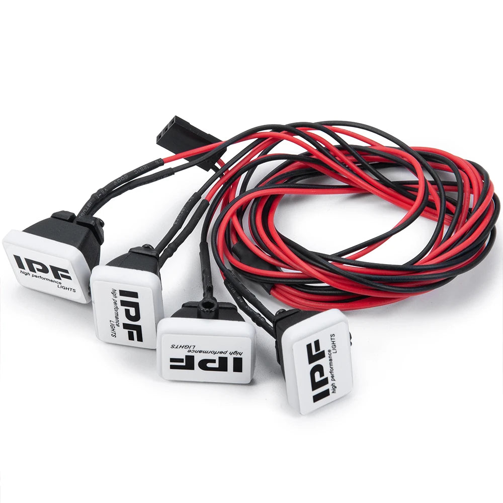 AXSPEED RC Car Roof Lights Round/Square 4LEDs Headlamp IPF Sticker for 1/10 Axial SCX10 TRX4 TRX6 TF2 Tamiya CC01 D90