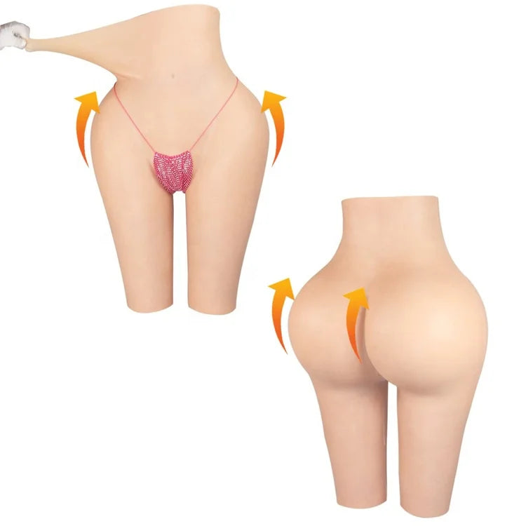 Transgender Drag Queen Panties 5.5cm Padded Buttock Breast Form Insertable Vagina Shapers Push-up Firm Silicone 1 Piece