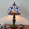 European Style Retro Baroque Vanni Color Glass Restaurant Bar Bedroom Small Table Lamp Mediterranean Blue Children's Lamp