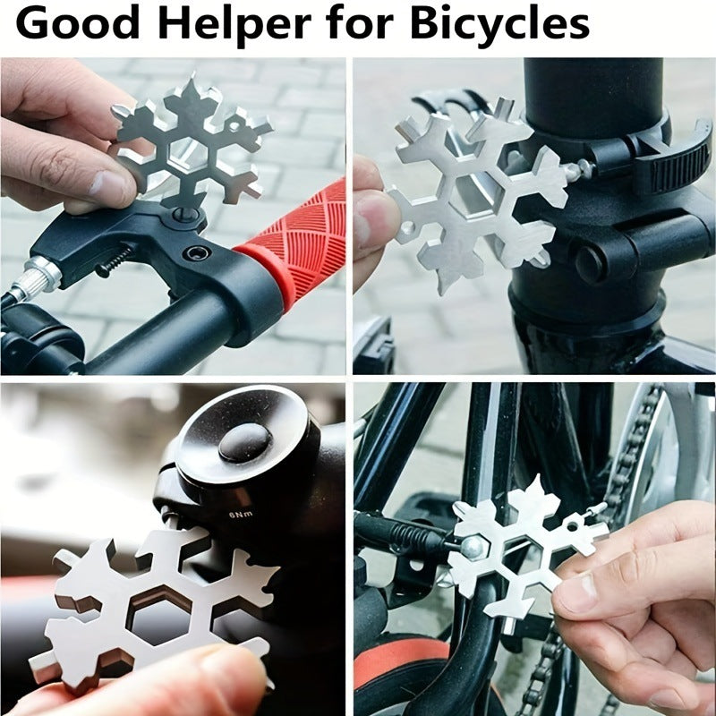 18-in-1 Snowflake Multi Tool Outdoor Camping Travel Camping Adventure Daily Survival Tools Stainless Screwsdriver Bottle Opene