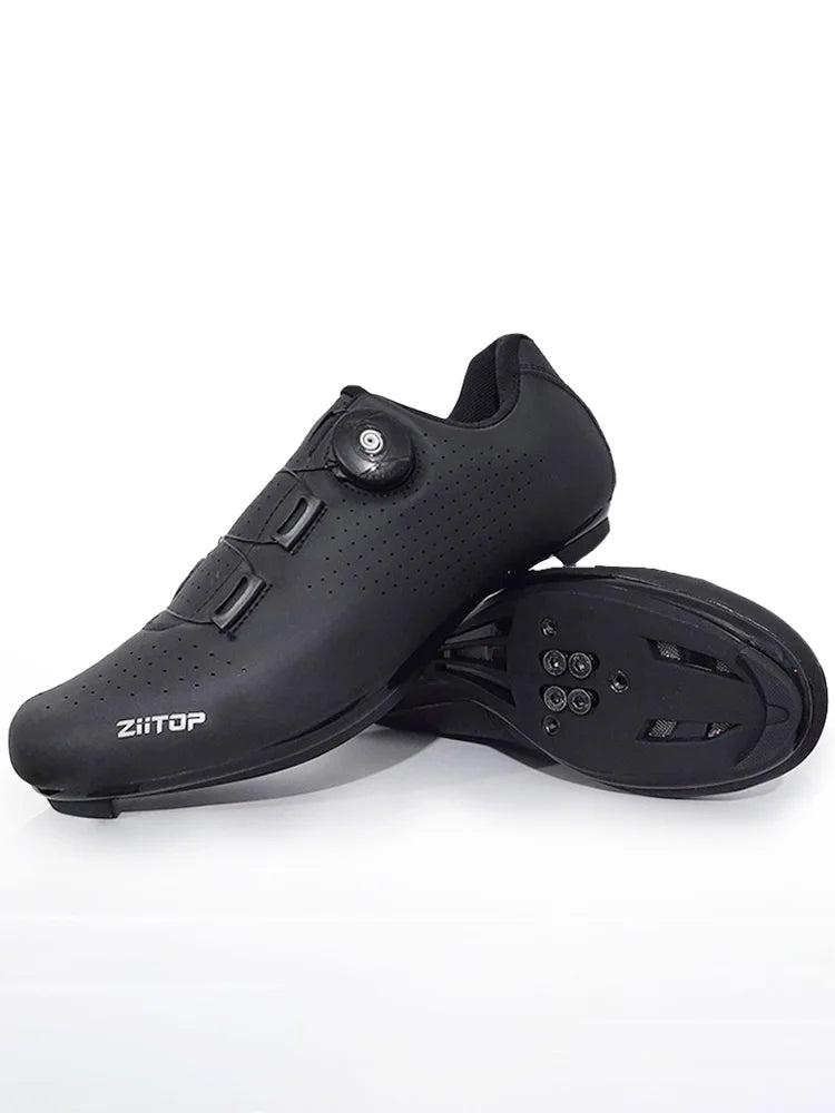 New Men Cycling Sports Shoes Outdoor MTB Shoes PU Leather Breathable Lightweight SPD Lock Shoes Women Racing Pedal Bicycle Shoes