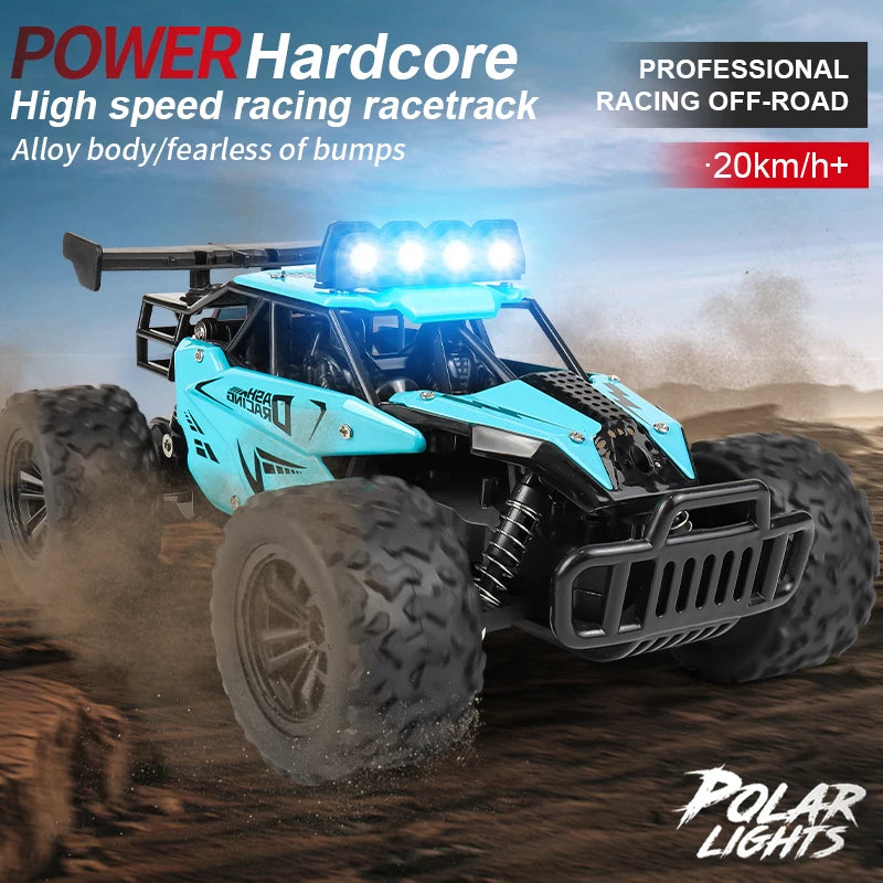 Oike Remote Control Car RC Drift Racing Vehicle Off Road Alloy 2.4G Radio High-Speed Trucks With LED Light Climbing Gift Kid Toy