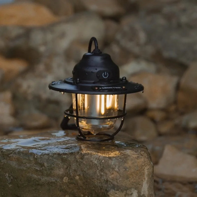 USB Rechargeable LED Camping Lantern Small Drop Light - Portable Campsite Atmosphere Lamp for Hanging Tent & Outdoor Activities