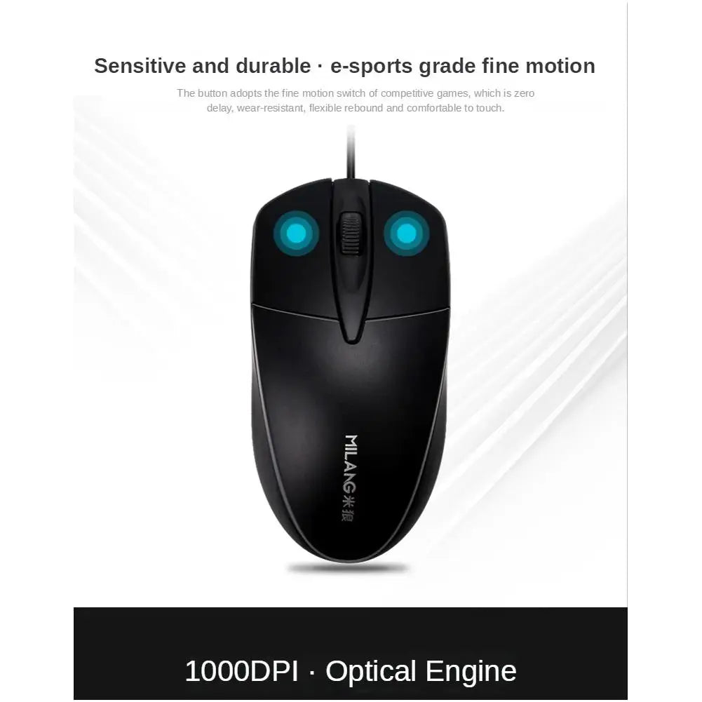 USB Optical Wired Mouse Laptop Home Office Mouse Anti Slip Roller 3D 1200DPI Game Mause Computer Accessories For PC Desktop