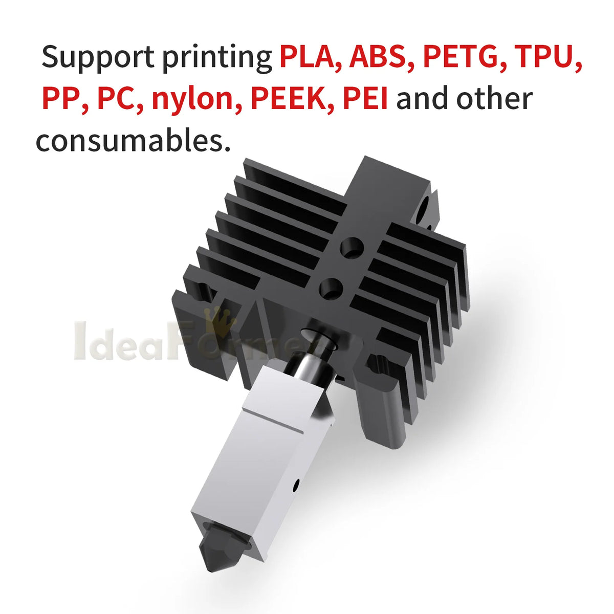 Upgrade Hotend Kit for Bambu Labs P1S/P1P &X1C 3D Printer Hot End Combo Plated Heat Block 3D Extrusion Hardened Steel Nozzle