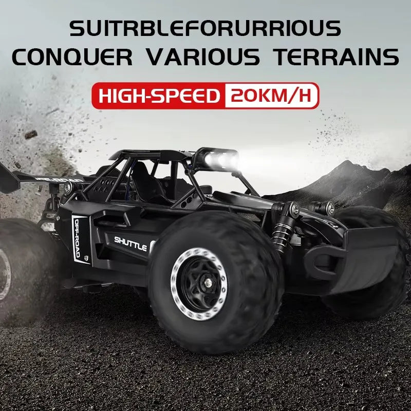 Oike Remote Control Car RC Drift Racing Vehicle Off Road Alloy 2.4G Radio High-Speed Trucks With LED Light Climbing Gift Kid Toy