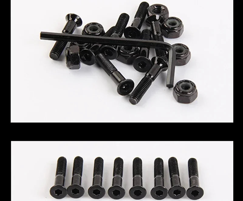 Skateboard Trucks Screws M5x25/29/32/38/44/50mm Mounting Bolts Anti-rust Durable Bridge Nails Nuts Skateboard Truck Wheel Repair