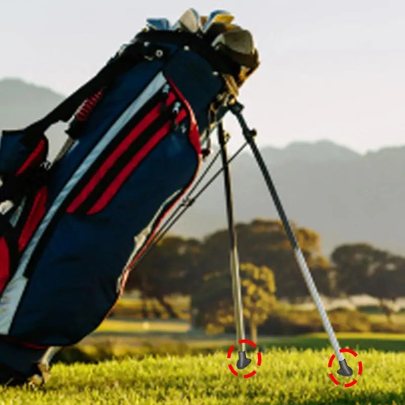 2pcs Golf Bag Leg Feet Attachable Stand Feet For Golf Bag Durable Black Rubber Golf Bag Feet Attachment Golf Players Bags Stan