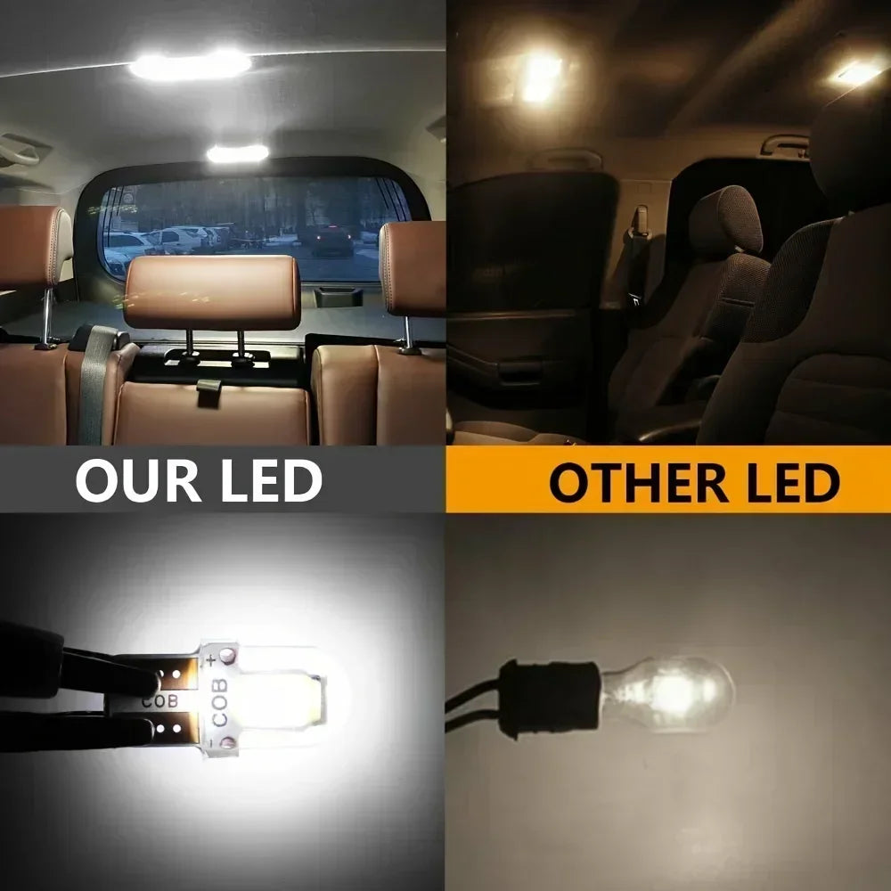 10pcs Car Interior Lamps T10 194 168 W5W COB 4 SMD LED CANBUS Silica Bright White Clearance License Light Bulbs Car Lights
