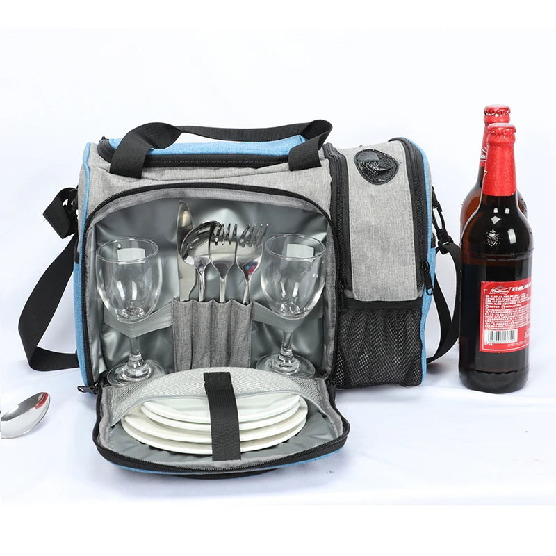 Insulated Lunch Bag Waterproof Large Thermal Food Container Adjustable Shoulder Strap Thickened Lunch Box for School Bag