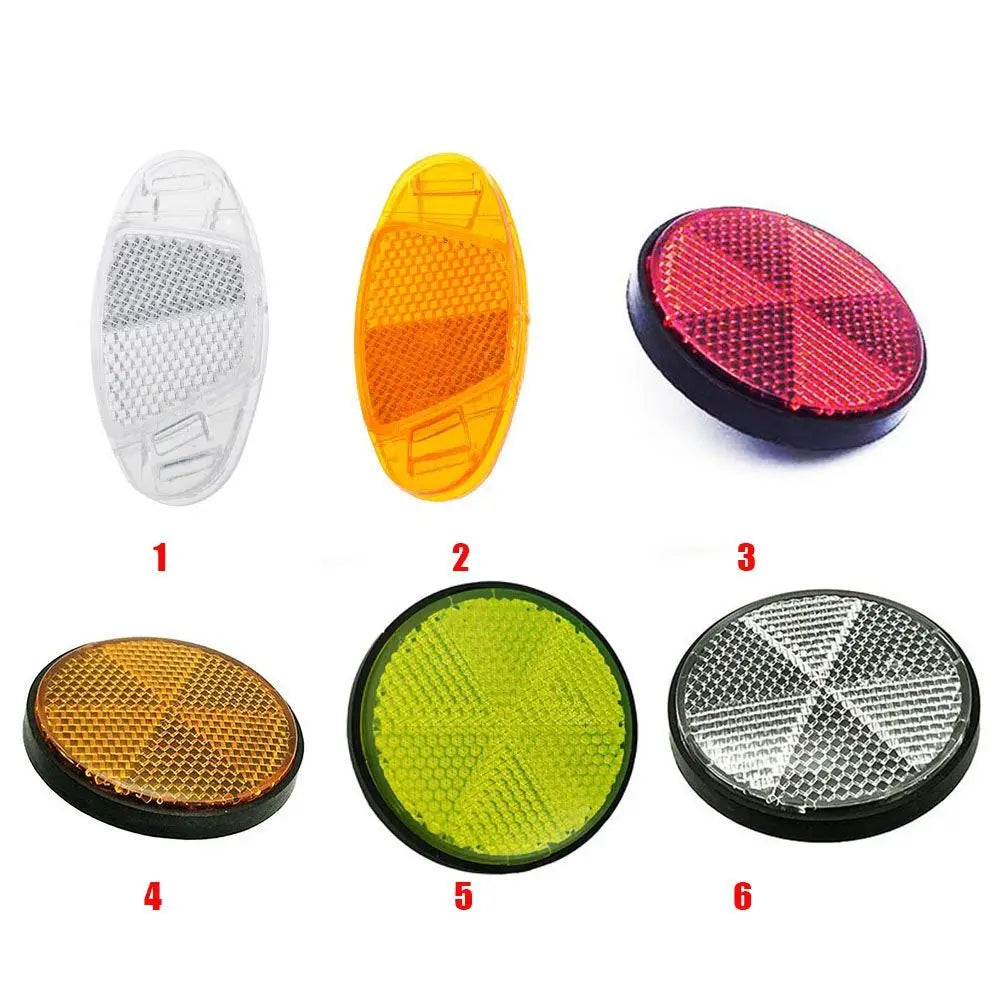 2Pcs High Quality Bike Spoke Reflector Oval&Round Plastic Flashing Night Reflectors Safety Warning Light Wheel Rim Reflective