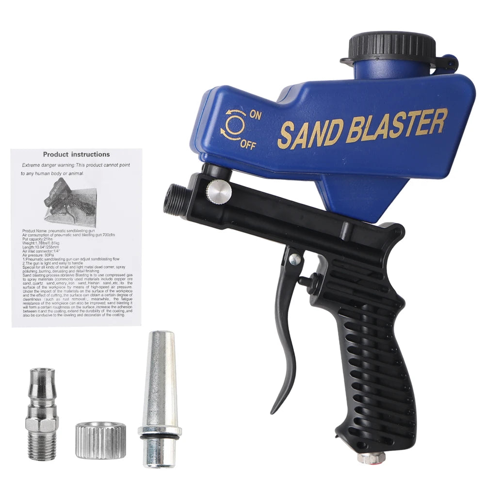 Rust Blasting Device Gravity Sandblasting G un Adjustable Blasting Machine Pneumatic Sandblasting Set