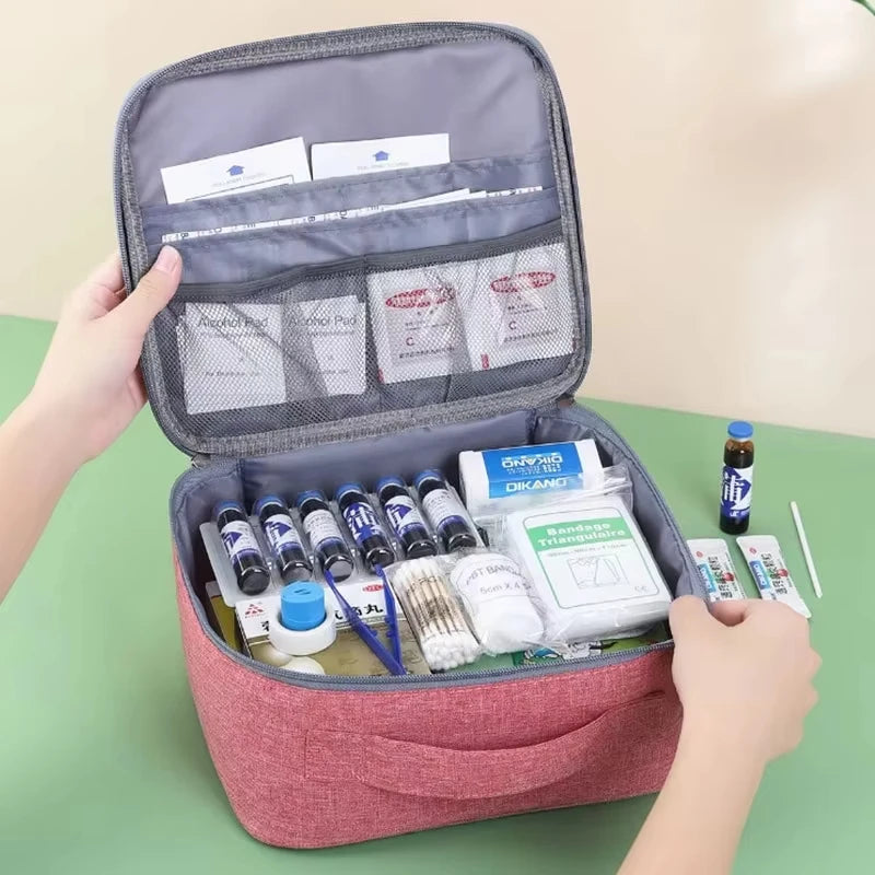 Large-Capacity Portable Family First Aid Kit,Layered Medicine Storage Bag for Household, Outdoor Activities & Travel Needs