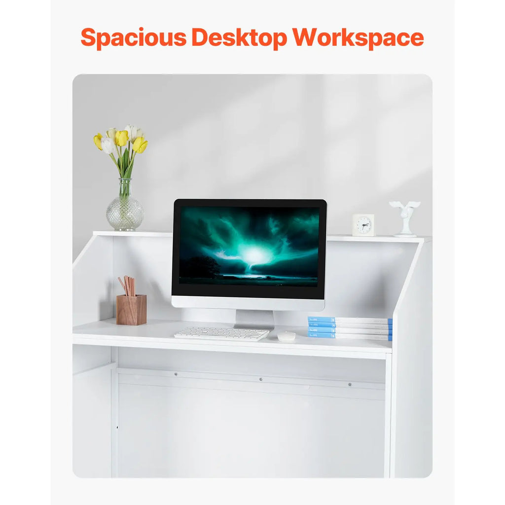 46-Inch Rectangular Front Counter Table Reception Desk for Office & Hospital Retail Front Reception Counter