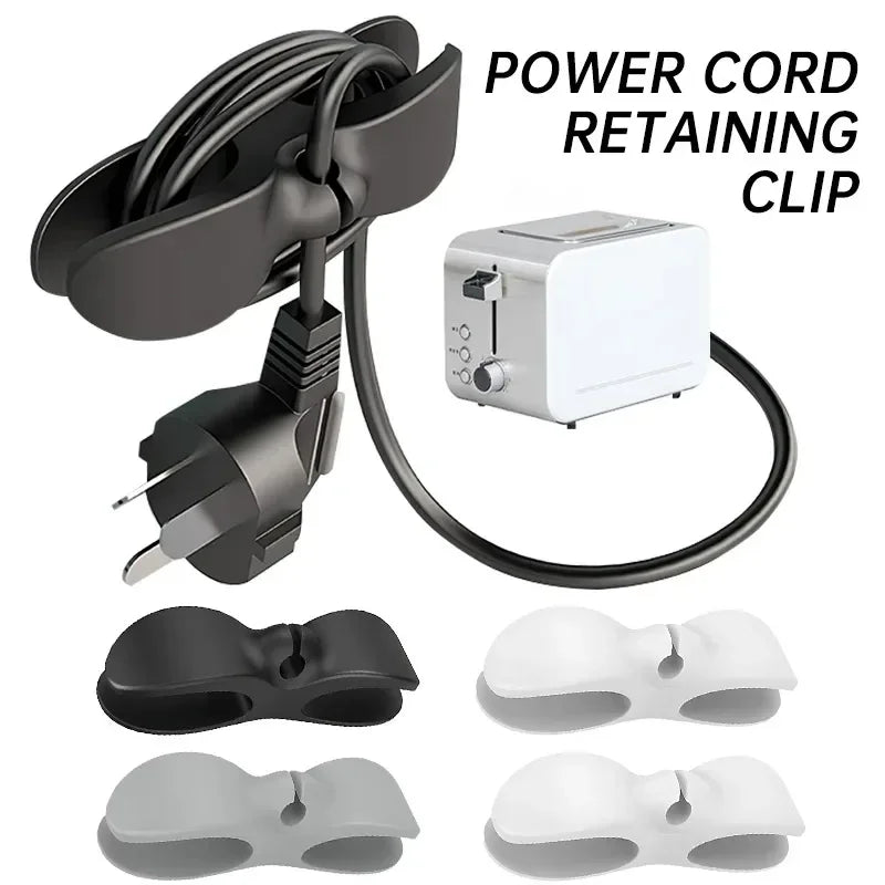 Shelf Silicone Cable Winder Home Bracket Clip Kitchen Organizer Coffee Machine Air Fryer Hook Tool 3/6Pcs Storage Organization