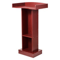 41-Inch Elegant Design Wooden Podium Stand MDF Lectern with Wide Reading Surface Laptop Desk Edge Stopper for School Application