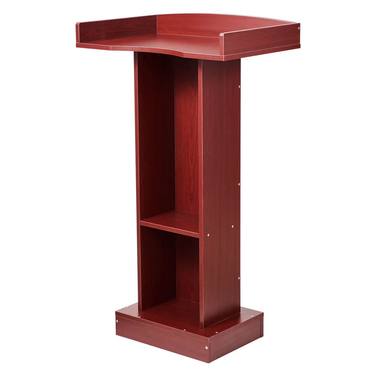 41-Inch Elegant Design Wooden Podium Stand MDF Lectern with Wide Reading Surface Laptop Desk Edge Stopper for School Application