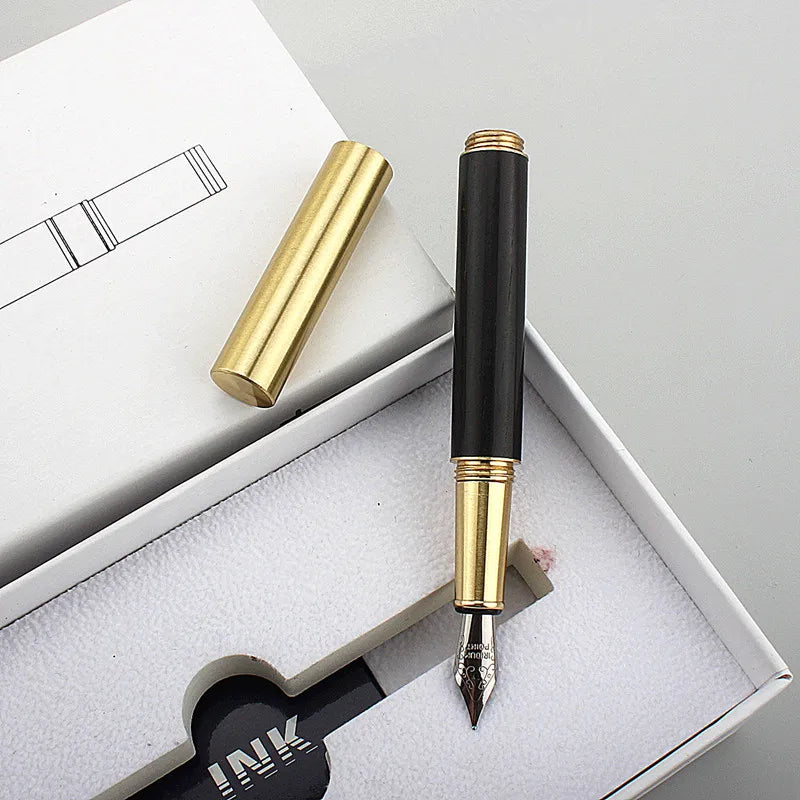 Exquisitely Designed Portable Pocket Vintage Mini Lipstick Pen Brass Solid Wood Materials Stationery Gifts Office Supplies