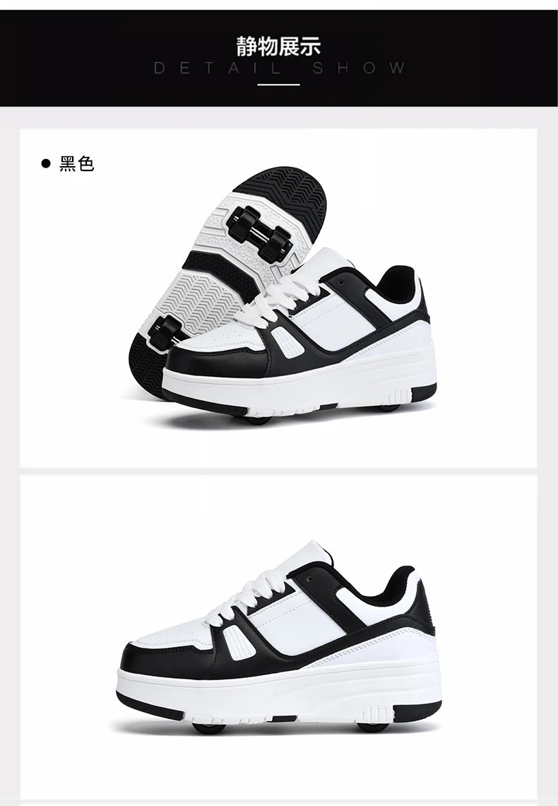 Children's Roller Skate Shoes Student Inline Skating Shoes Girls 4-Wheel Deformation Boy's Skating Shoes