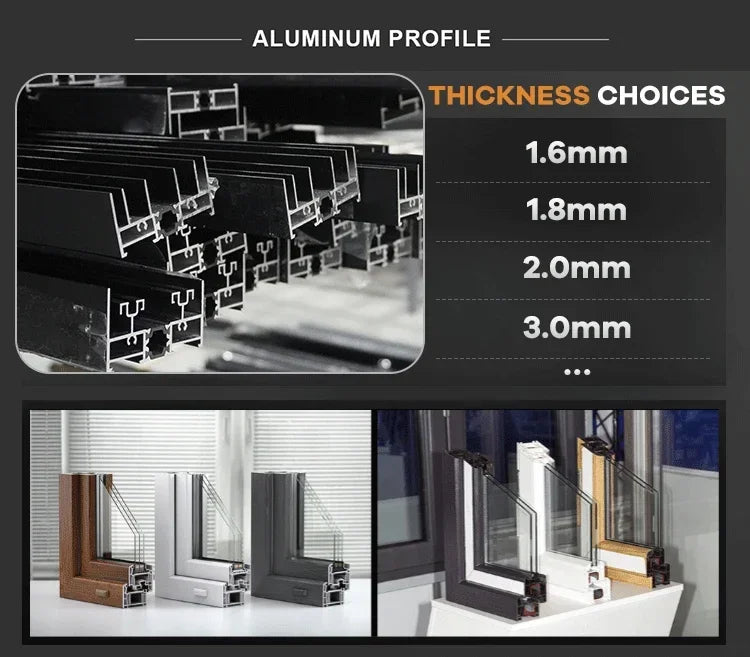 Sixinalu Sliding Doors Hurricane Resistant Door Thermal Break Aluminum Double Glaszed Exterior Interior Front Door Panel Custom