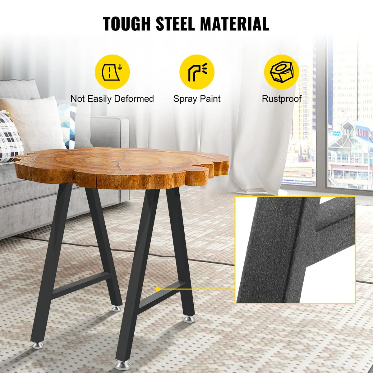 "Aluminum Heavy Duty 28 X 17.7 Inch Shaped Desk Legs Set 2 with Polyurethane Coating Furniture Legs"