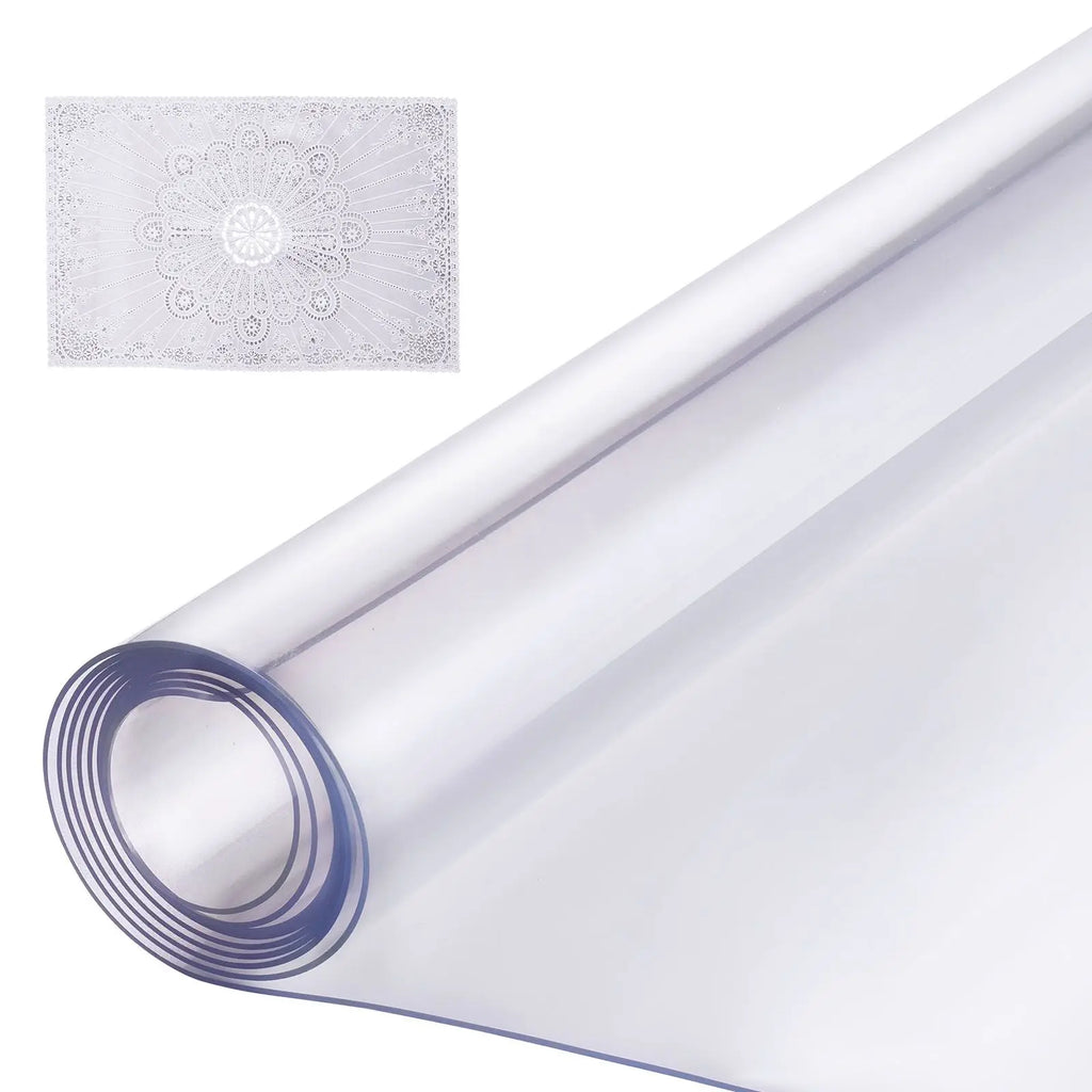 1.5 mm Thick Clear Plastic Table Cover 24 X 96 Inch Rectangular PVC Desk Mat Easy Cleaning Waterproof Furniture Protector for