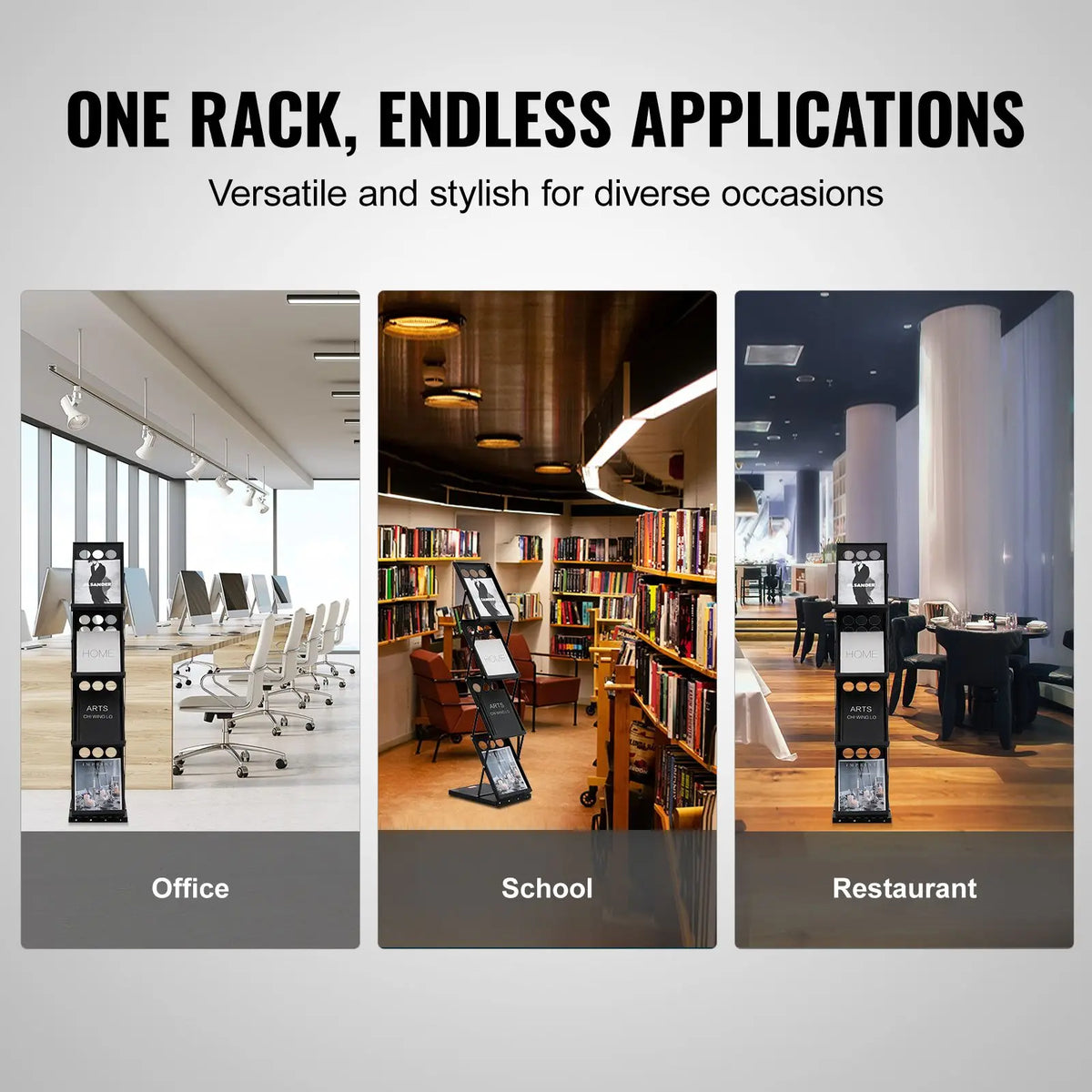 Portable 4-Tier Foldable Magazine Display Rack Bedroom-Suitable Catalog Brochure Literature Stand with Carry Feature