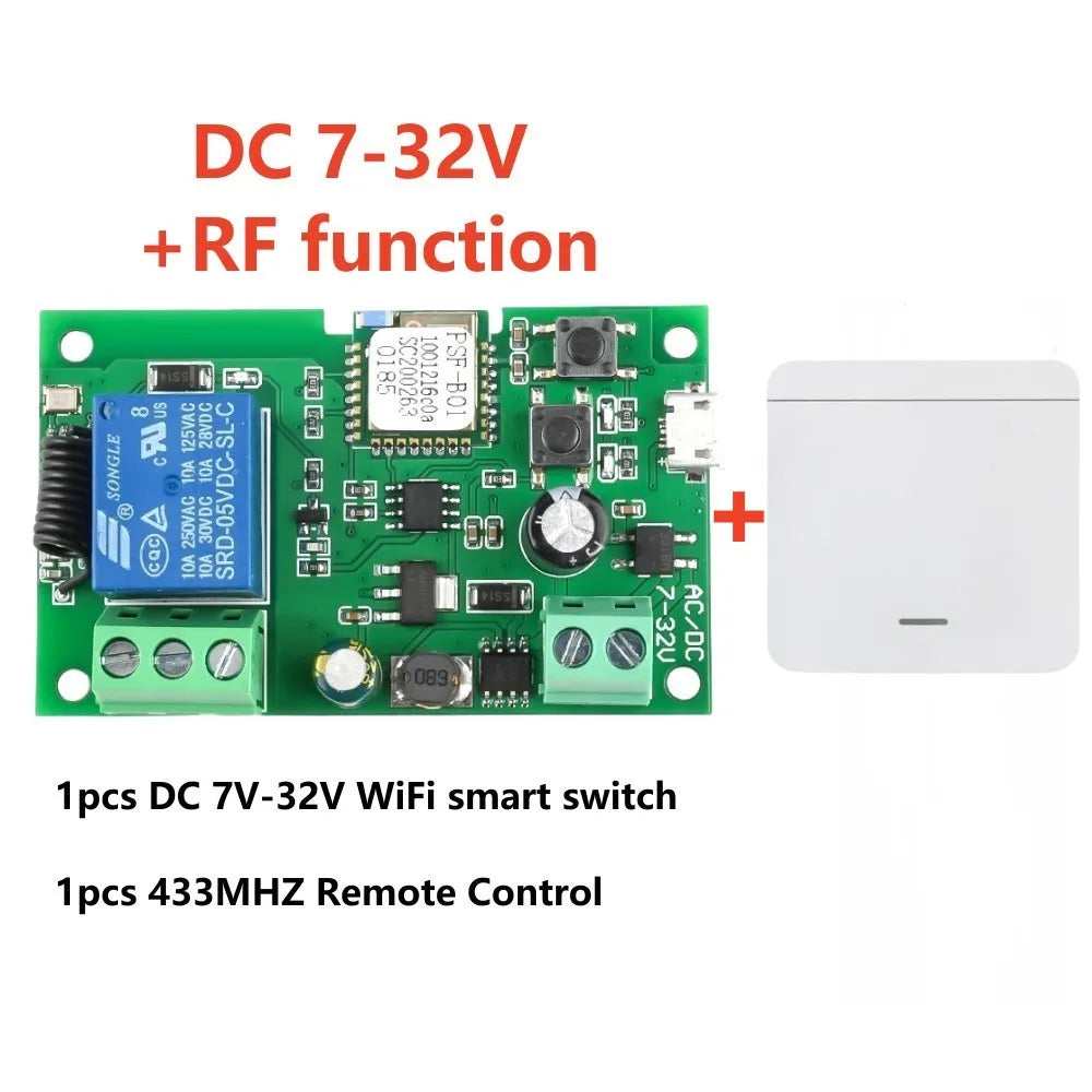 Ewelink WIFI RF 7-32v Garage Door Opener Module Sliding Gate Controller Smart Switch  Alexa Googole Home