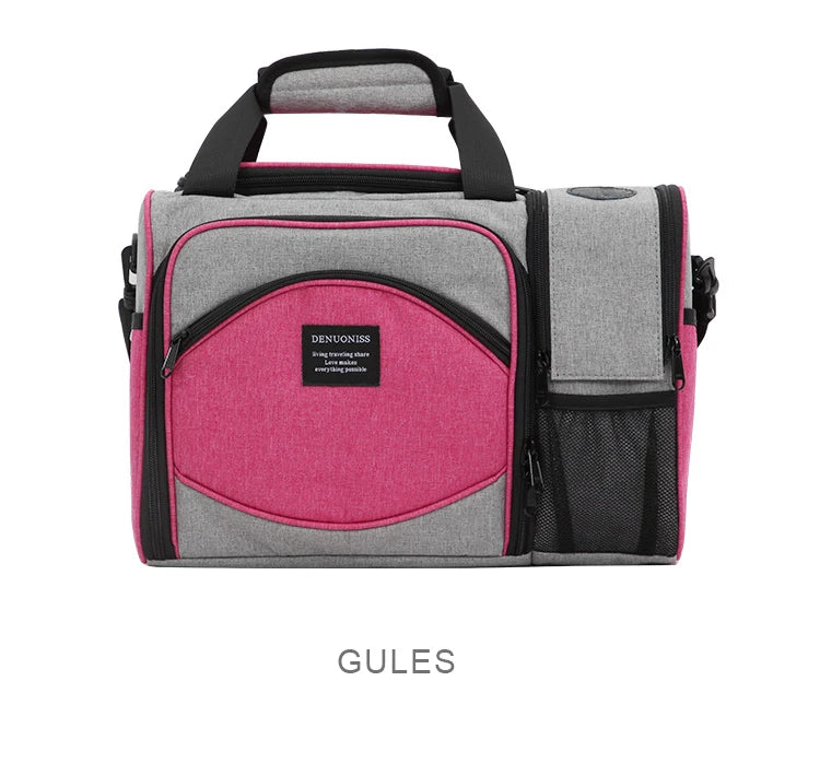 Insulated Lunch Bag Waterproof Large Thermal Food Container Adjustable Shoulder Strap Thickened Lunch Box for School Bag