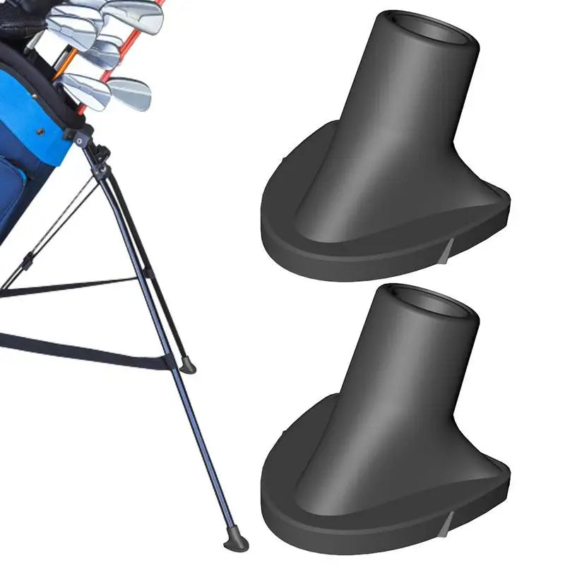 2pcs Golf Bag Leg Feet Attachable Stand Feet For Golf Bag Durable Black Rubber Golf Bag Feet Attachment Golf Players Bags Stan