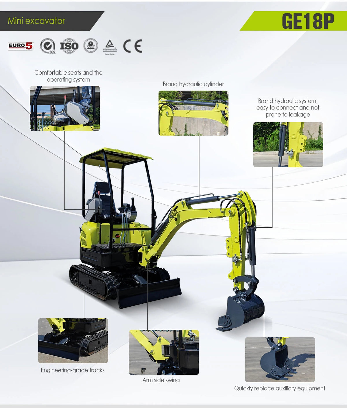 Multifunctional Mini Excavator 0.8-1 Ton Tiny Digger for Indoor Construction Narrow Space Soil Moving
