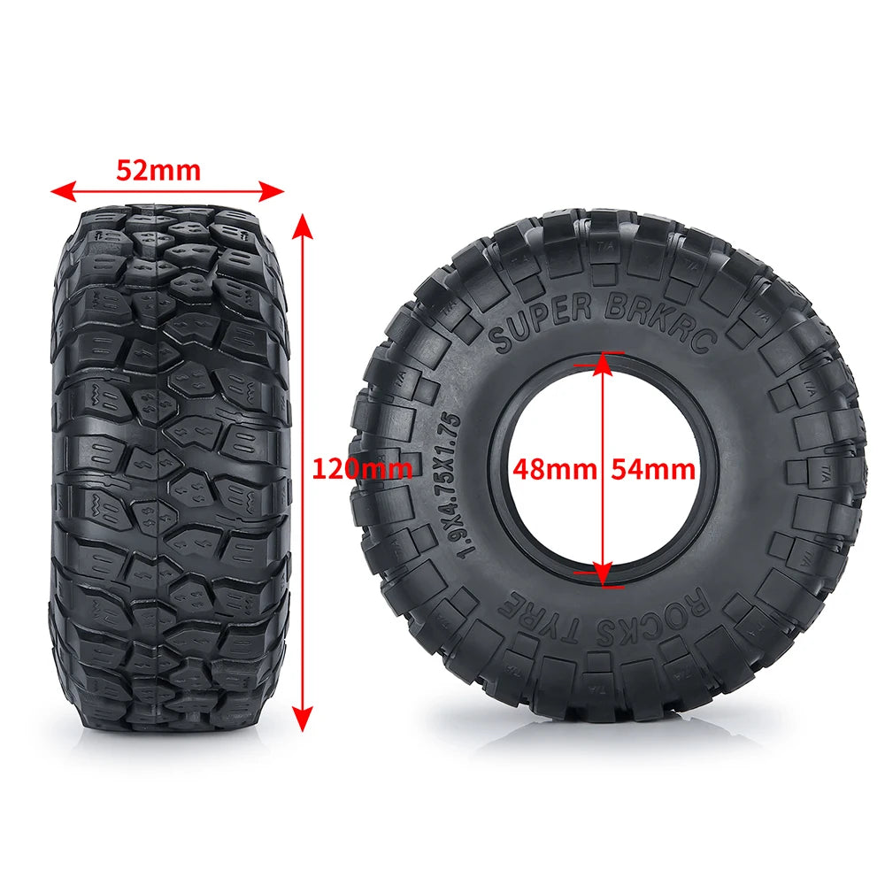 AXSPEED 4PCS Rubber Tyres 120/125/137/150mm for 1.9 2.2 Wheel Tires Axial SCX10 Wraith D90 D110 TRX4 TRX6 1/10 RC Crawler Car