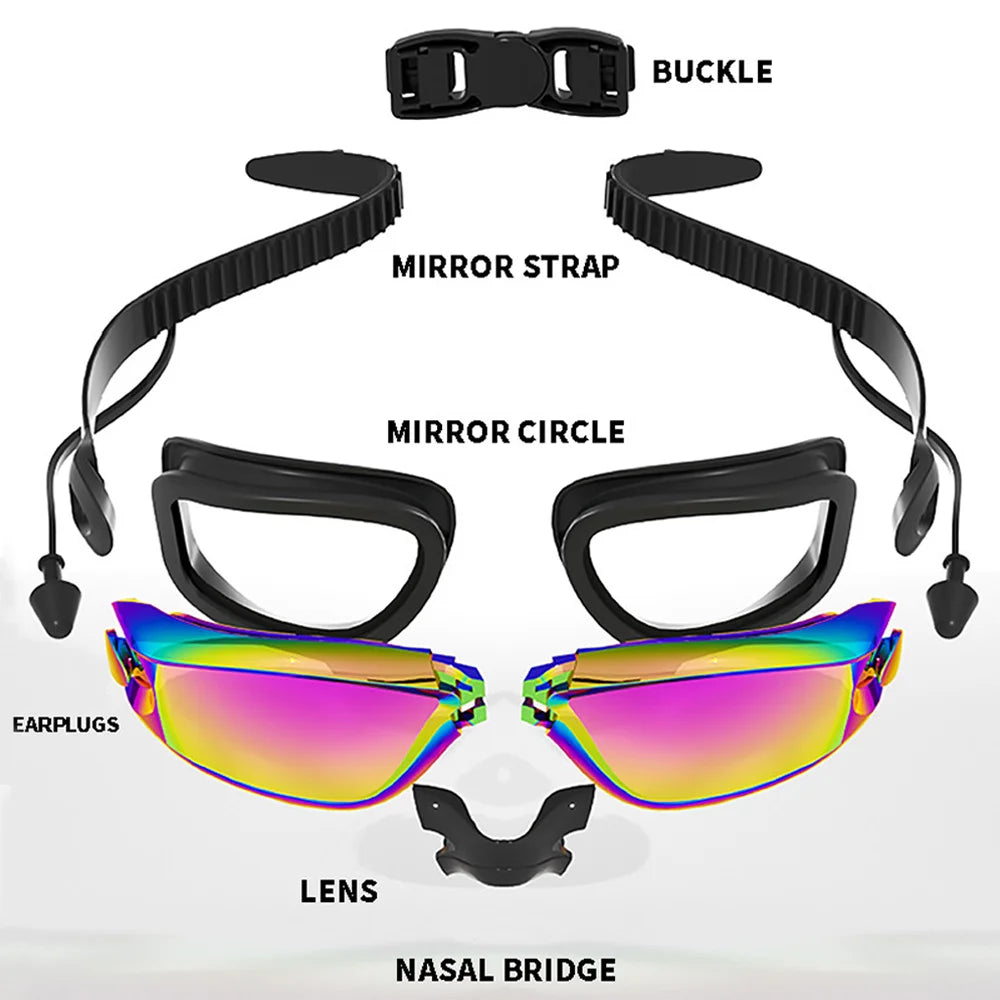 Swimming Goggles Creative HD Summer Waterproof Anti Fog Diving Swim Glasses Silicone Adjustable Swim Eyewear Men Women