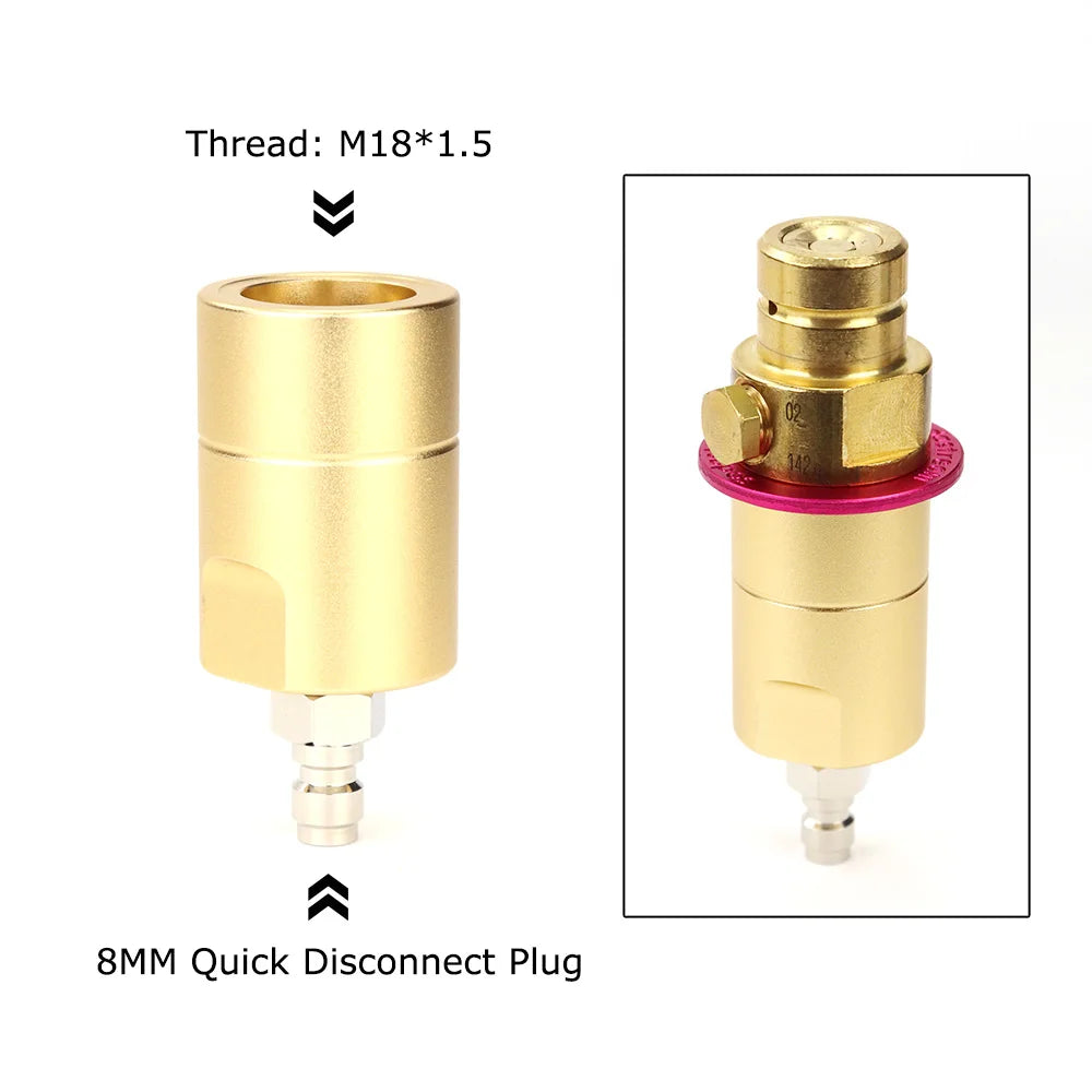 M18*1.5 CO2 Adapter With 8MM Quick Plug For SodaStream Maker to External Co2 Tank Adapter