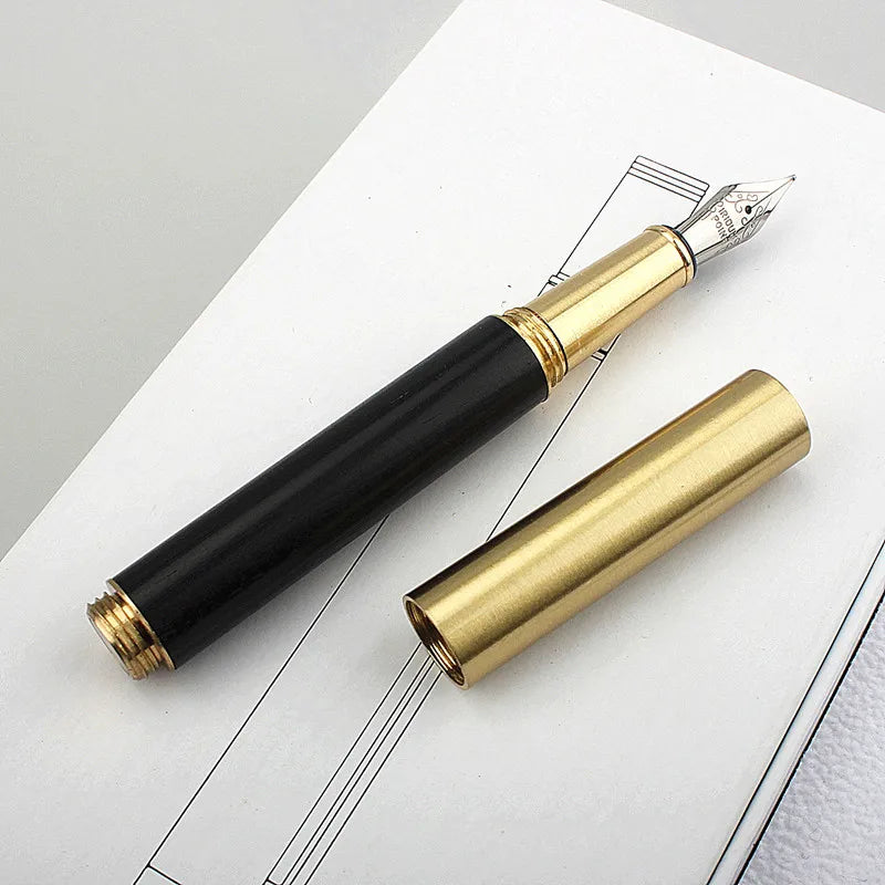 Exquisitely Designed Portable Pocket Vintage Mini Lipstick Pen Brass Solid Wood Materials Stationery Gifts Office Supplies