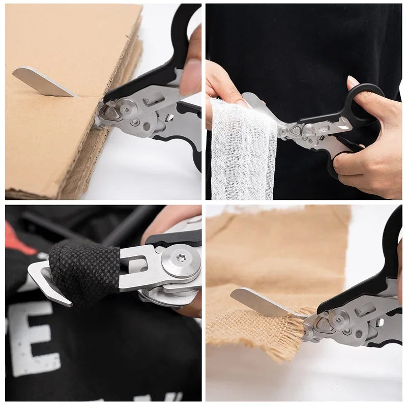 6 In1 Multifunction Medical Emergency Response Raptors Shears Foldable Scissors Pliers Tactical Outdoor Survival Tool Equipmen