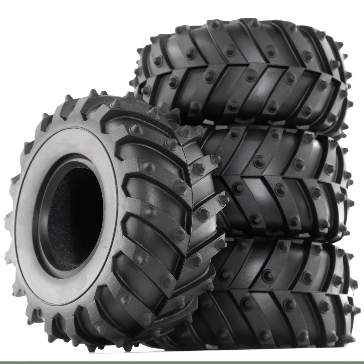 2.2 Inch High Grip Tires for 1/10 RC Crawler, 128mm Rubber Wheels for Axial SCX10 TRX4, Upgrade Climbing Performance