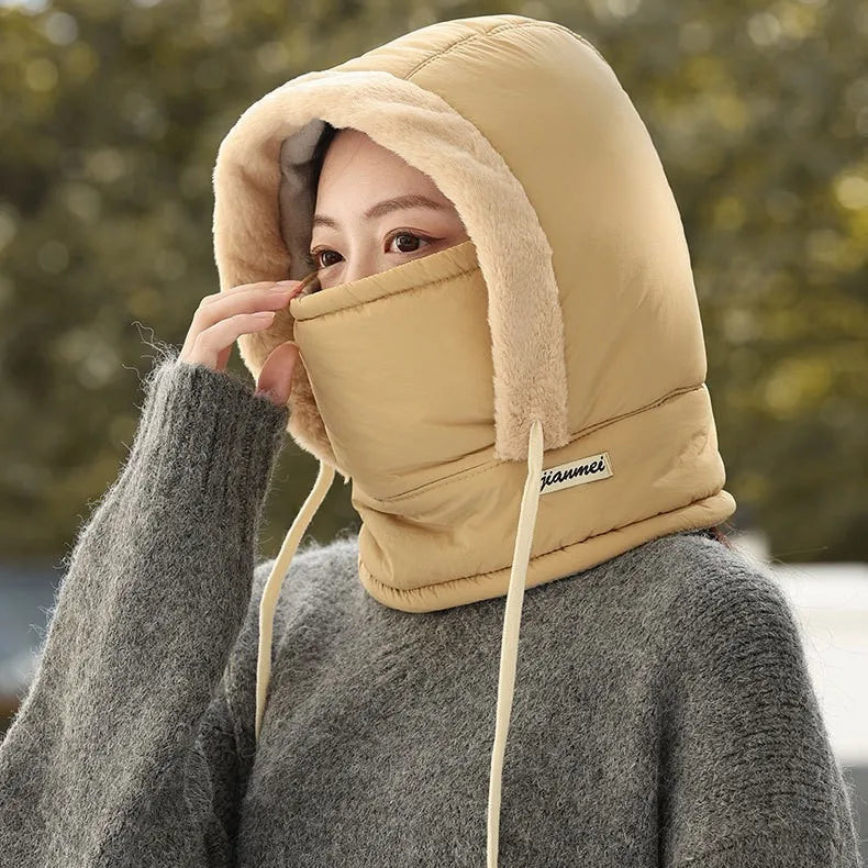Winter Down Hat With Hood Unisex Thickened Warm Windproof And Waterproof Cap For Men Women Outdoor Skiing Hiking