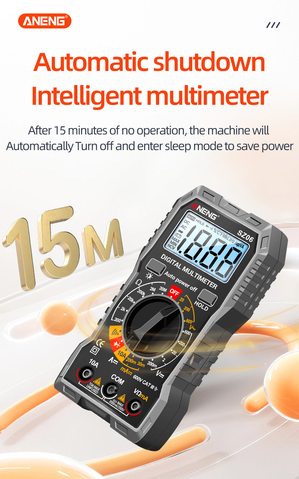 Digital Multimeter ANENG SZ06 AC/DC Ammeter 1999 Counts Multitester 600V Voltmeter Multimetr Voltage Resistance Meter Diode Tool